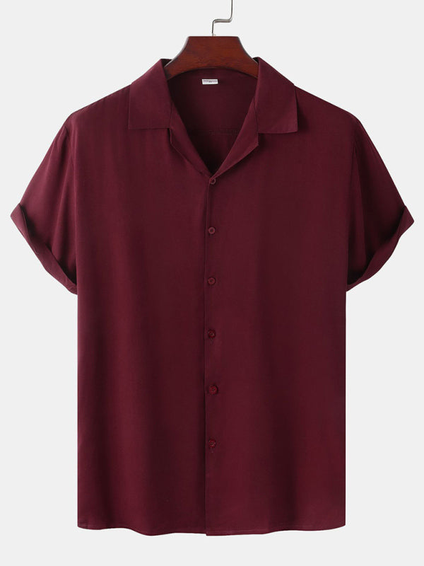 Spring and summer new men's casual button street trendy short-sleeved shirt Shello Creative Boutique