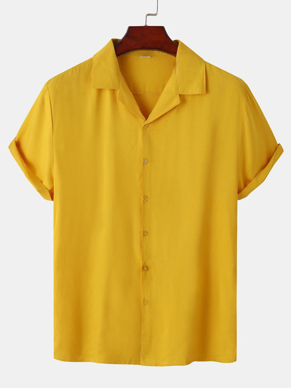 Spring and summer new men's casual button street trendy short-sleeved shirt Shello Creative Boutique