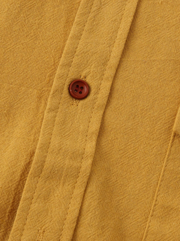Men's Square Neck Casual Cotton Linen Shirt Linen Solid Color Half Sleeve Top Shello Creative Boutique