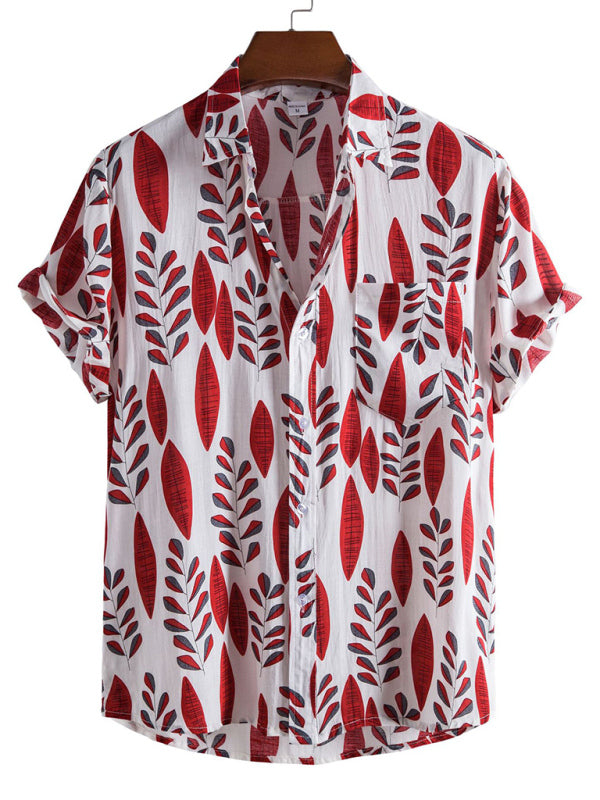 Vacation Floral Men's Casual Short Sleeve Floral Shirt Shello's Creative Boutique