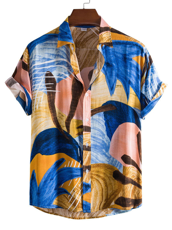 Vacation Floral Men's Casual Short Sleeve Floral Shirt Shello's Creative Boutique