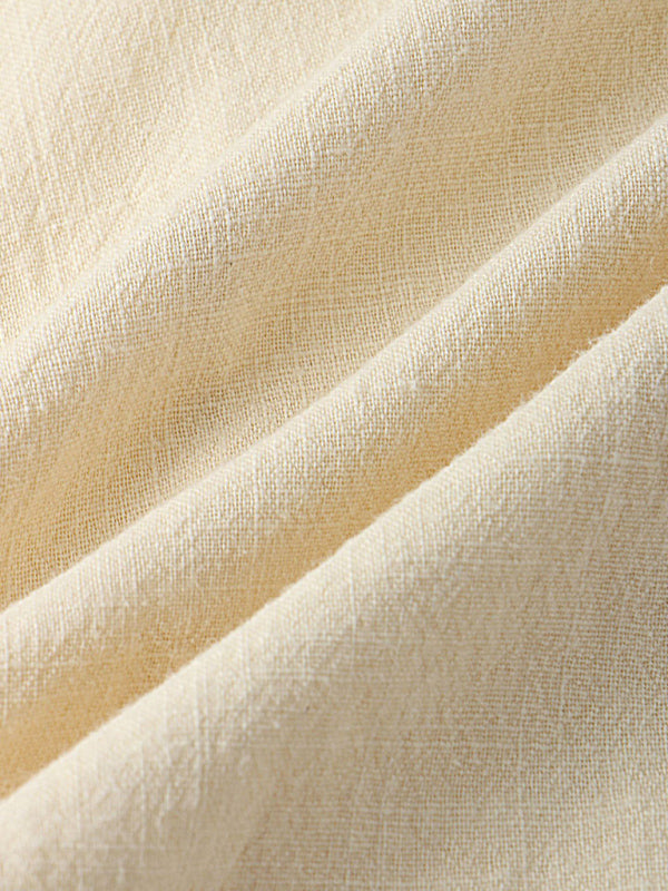 Men's solid color short-sleeved T-shirt shorts cotton linen casual suit Shello's Creative Boutique