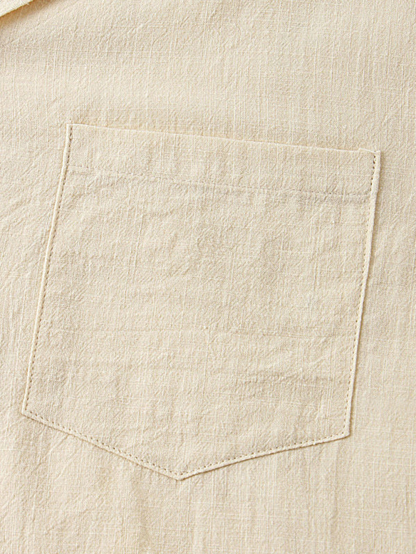 Men's solid color short-sleeved T-shirt shorts cotton linen casual suit Shello's Creative Boutique