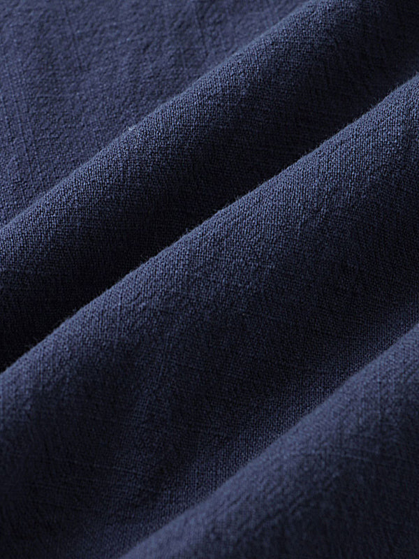 Men's solid color short-sleeved T-shirt shorts cotton linen casual suit Shello's Creative Boutique