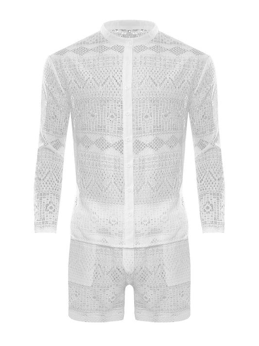 Long Sleeve Shirts Casual Shorts Fashion Men's Suits Sportswear