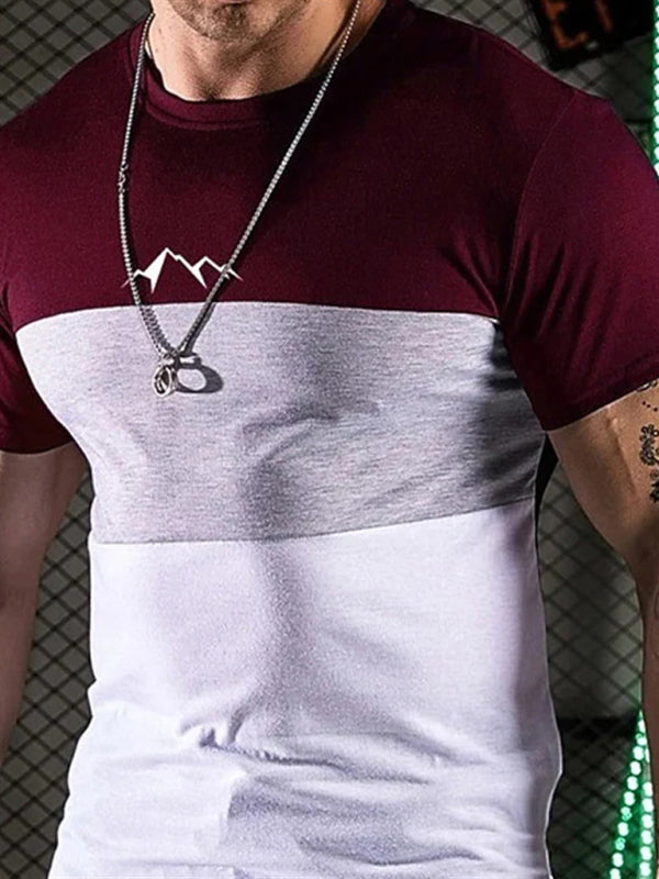 Color Stripe Digital Printing Loose Round Neck Short Sleeve T-Shirt Shello's Creative Boutique
