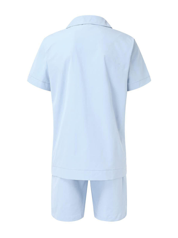 Simple Sports Short Sleeve Shorts Linen Loose Casual Men's Shirt Set Shello's Creative Boutique