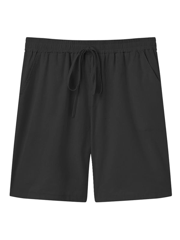 Men's Short-sleeved Shirt Set Casual Cotton Linen Cardigan Shirt + Shorts Shello's Creative Boutique