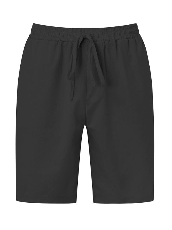 Men's Short-sleeved Shirt Set Casual Cotton Linen Cardigan Shirt + Shorts Shello's Creative Boutique