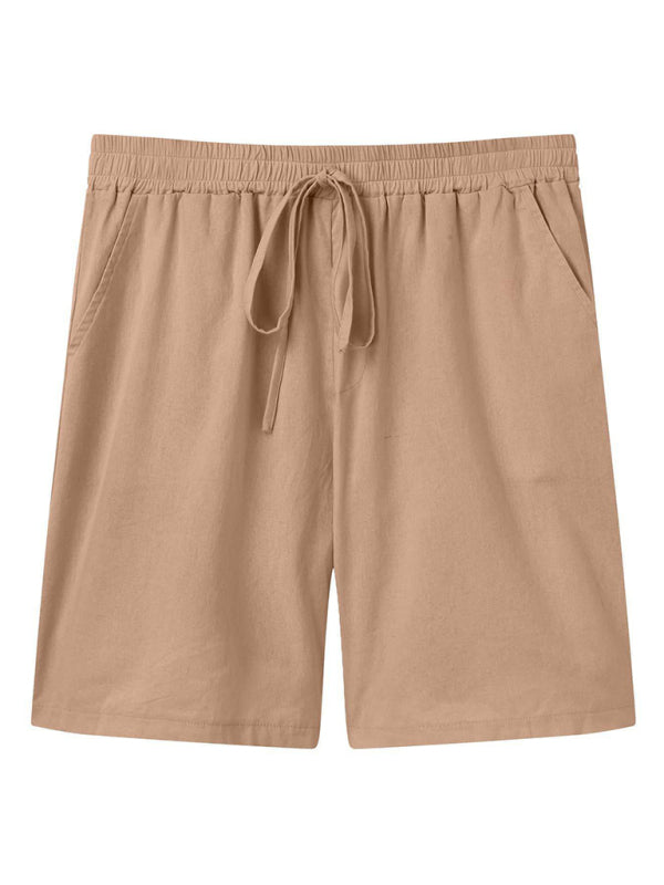 Men's Short-sleeved Shirt Set Casual Cotton Linen Cardigan Shirt + Shorts Shello's Creative Boutique