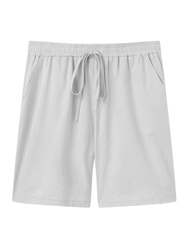 Men's Short-sleeved Shirt Set Casual Cotton Linen Cardigan Shirt + Shorts Shello's Creative Boutique