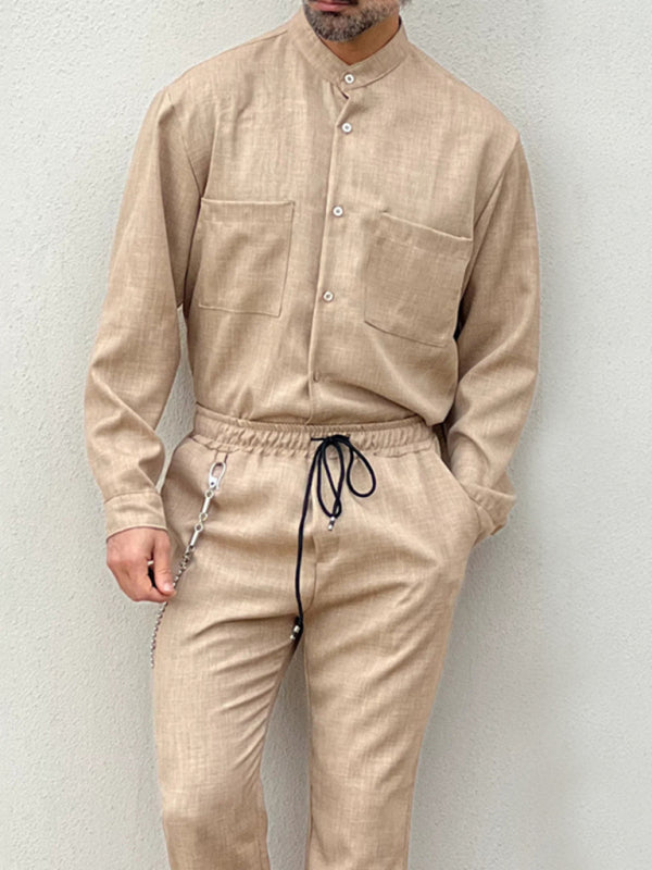 Casual Cotton Linen Suit Loose Trousers Top Shirt Two-piece Set Shello's Creative Boutique