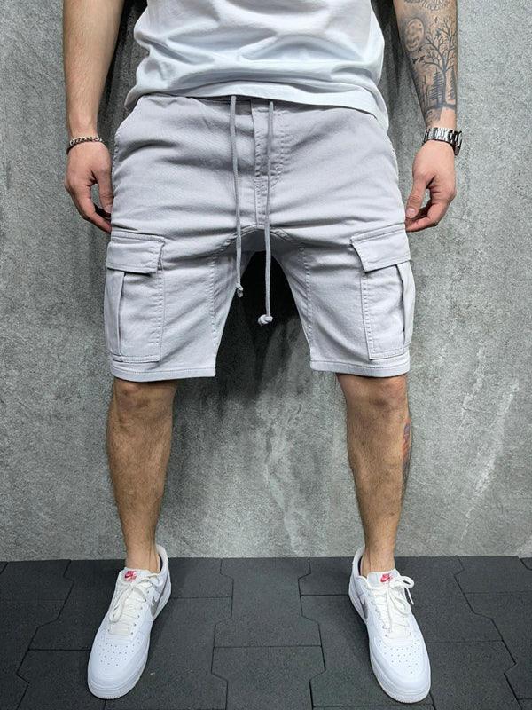 Men's Street Solid Color Casual Multi-Pocket Cargo Shorts - Shello's Creative Boutique