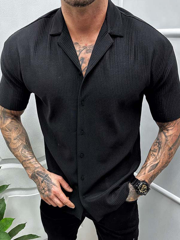 Men's Spring-Summer Woven Polyester Shirt Without Back Pocket Shello's Creative Boutique