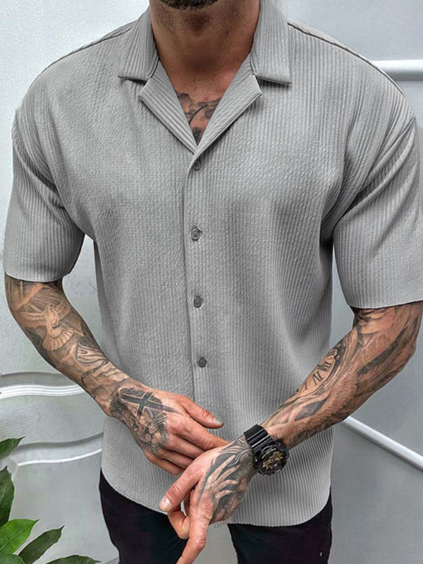 Men's Spring-Summer Woven Polyester Shirt Without Back Pocket Shello's Creative Boutique