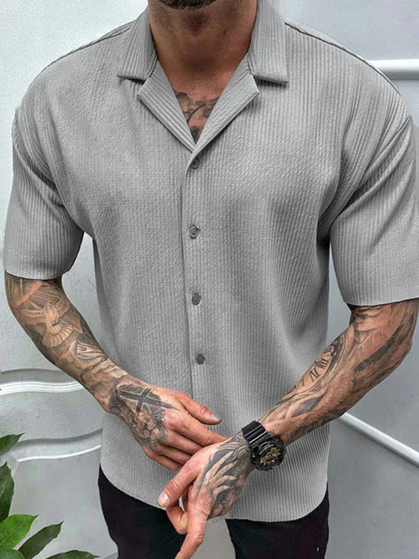 Men's Spring-Summer Woven Polyester Shirt Without Back Pocket - Shello's Creative Boutique