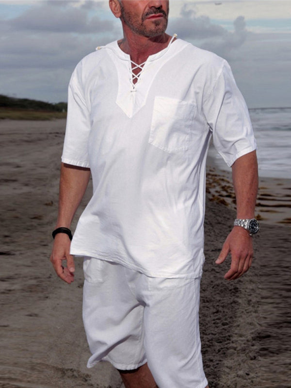 Men's new casual beach short-sleeved/long-sleeved tops Shello's Creative Boutique