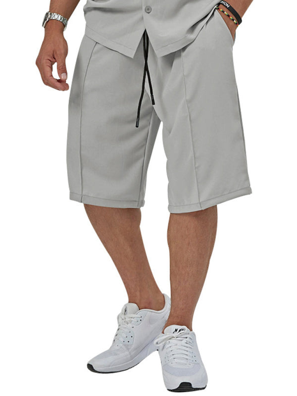 New men's new lapel casual shirt shorts two-piece set Shello's Creative Boutique