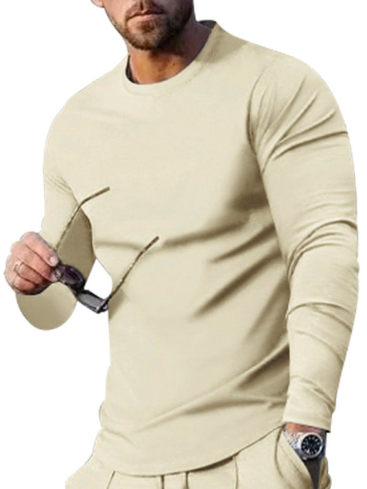 New Men's Two-piece Set Round Neck Long Sleeve T-Shirt Trousers Casual Sports Suit Shello's Creative Boutique