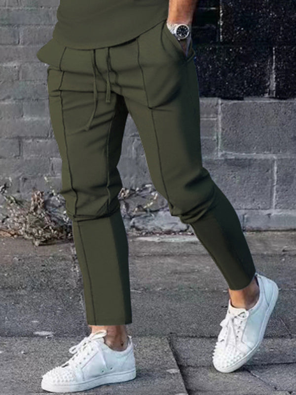 New Men's Two-piece Set Round Neck Long Sleeve T-Shirt Trousers Casual Sports Suit Shello's Creative Boutique