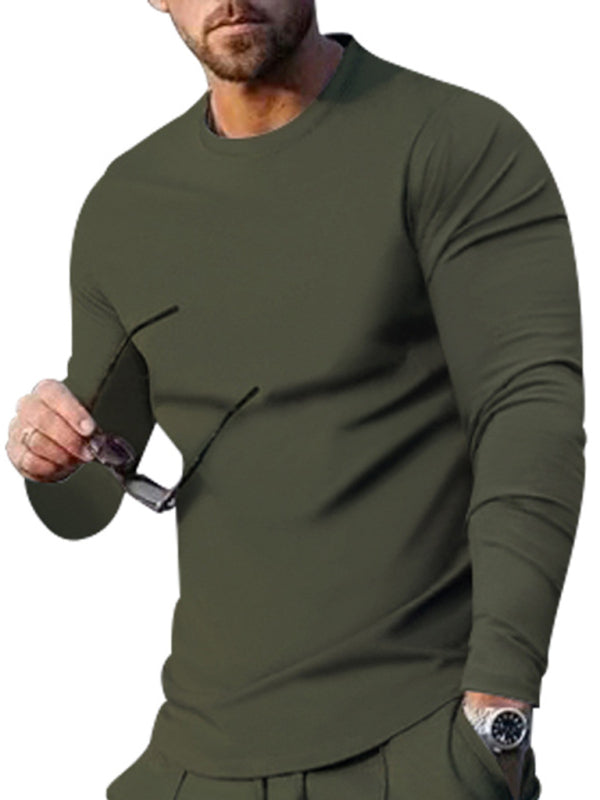 New Men's Two-piece Set Round Neck Long Sleeve T-Shirt Trousers Casual Sports Suit Shello's Creative Boutique