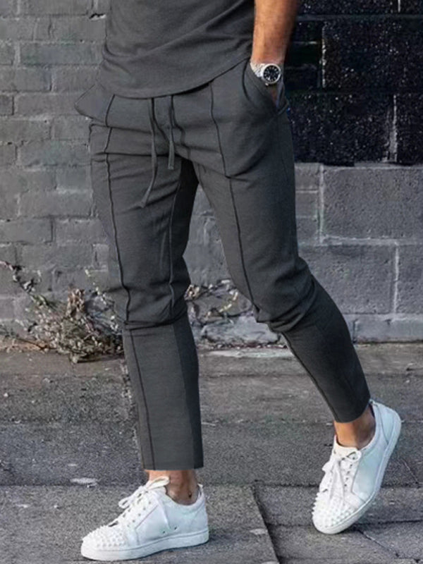 New Men's Two-piece Set Round Neck Long Sleeve T-Shirt Trousers Casual Sports Suit Shello's Creative Boutique