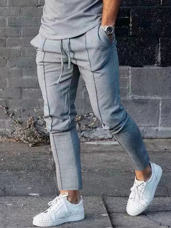 New Men's Two-piece Set Round Neck Long Sleeve T-Shirt Trousers Casual Sports Suit Shello's Creative Boutique