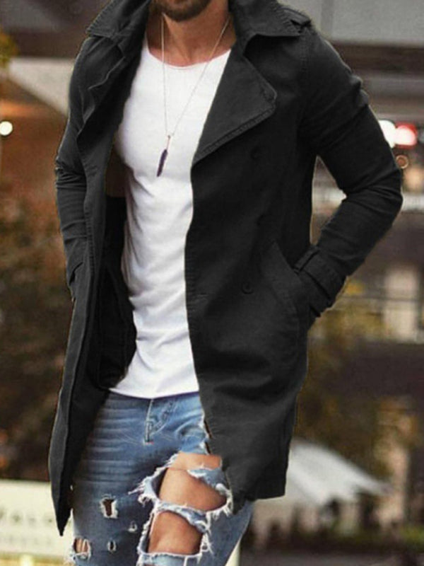 Men's coat mid-length slim fit large size windbreaker casual jacket Shello's Creative Boutique
