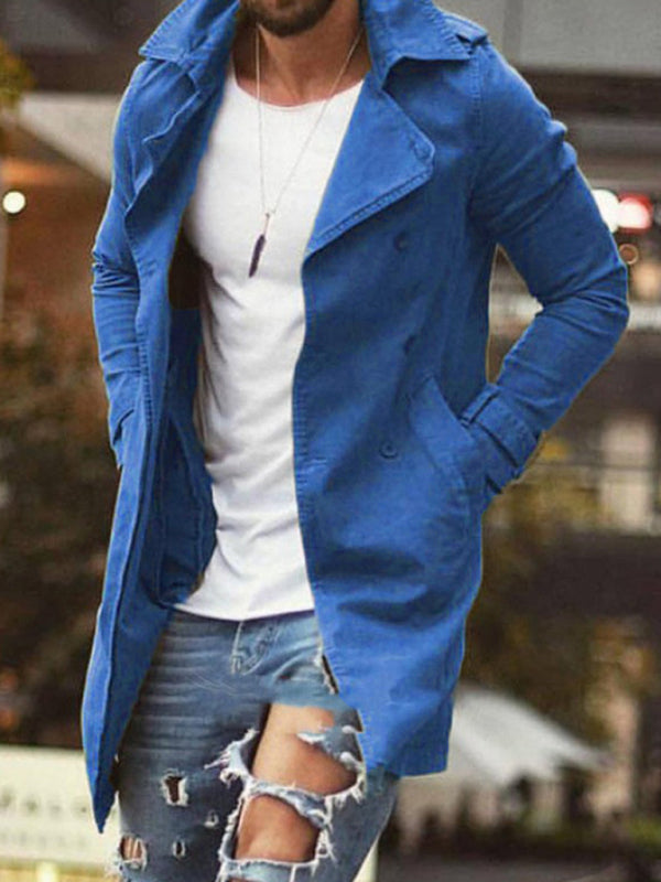 Men's coat mid-length slim fit large size windbreaker casual jacket Shello's Creative Boutique