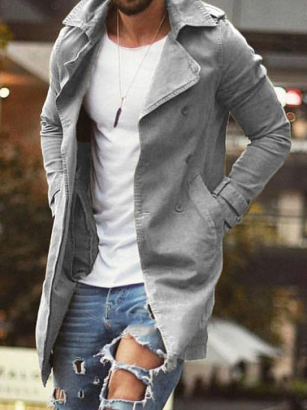 Men's coat mid-length slim fit large size windbreaker casual jacket Shello's Creative Boutique