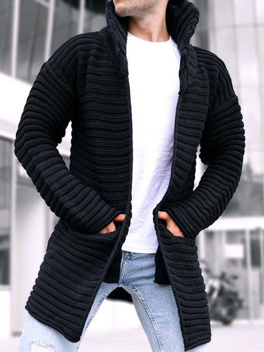 Men's turtleneck long sleeve knitted sweater cardigan Shello's Creative Boutique