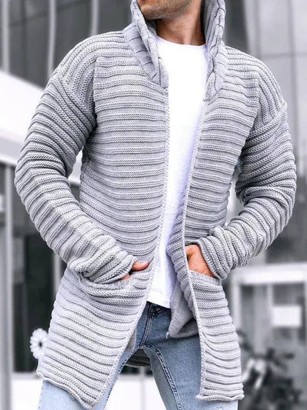 Men's turtleneck long sleeve knitted sweater cardigan - Shello's Creative Boutique
