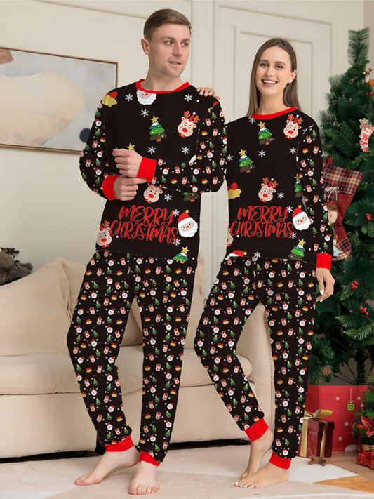 New Santa Claus printed long-sleeved home wear pajamas parent-child set (dad style) Shello's Creative Boutique