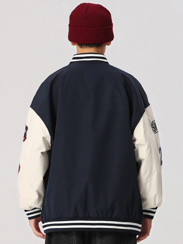 Men's embroidered appliqué bomber button jacket Shello's Creative Boutique