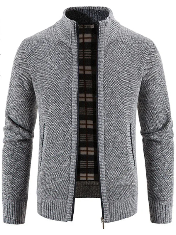 Men's casual stand collar knitted jacket - Shello's Creative Boutique