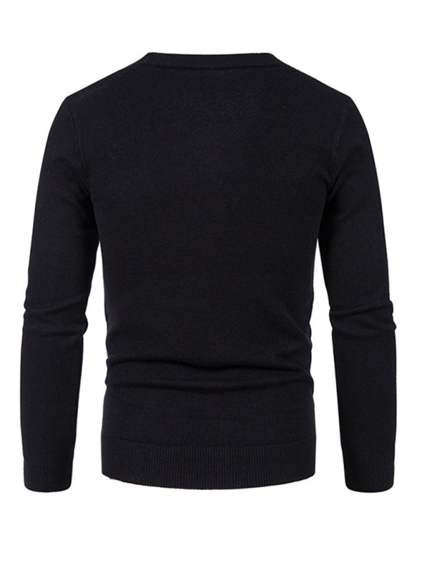 New men's casual solid color V-neck sweater cardigan sweater Shello's Creative Boutique