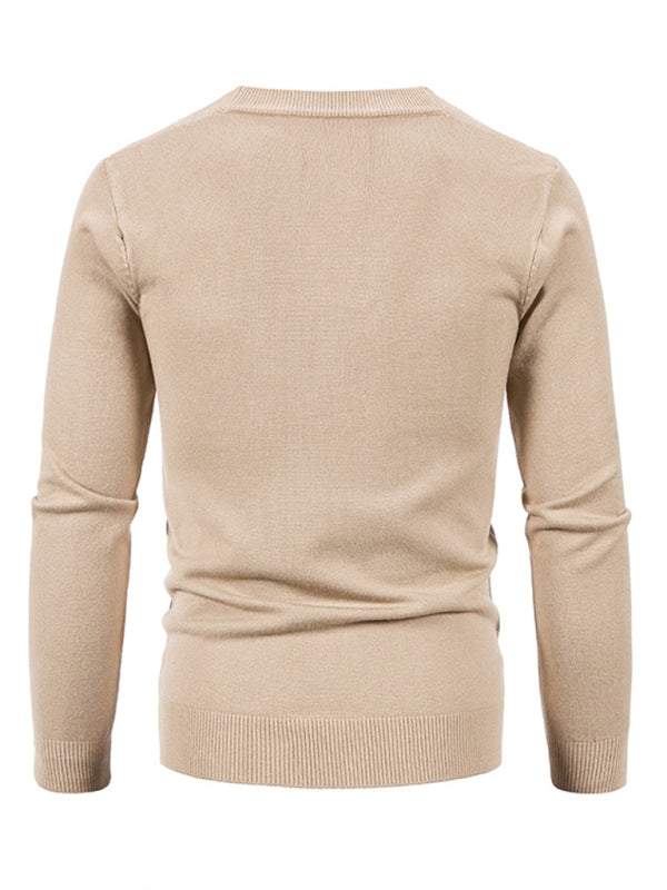 New men's casual solid color V-neck sweater cardigan sweater Shello's Creative Boutique