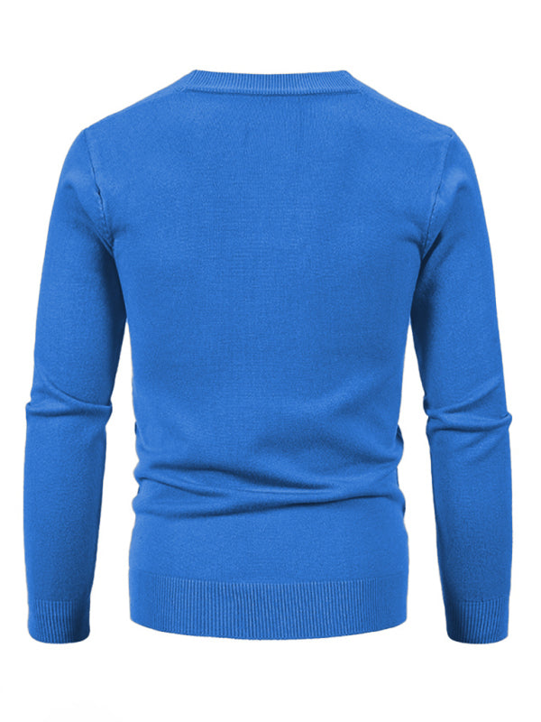New men's casual solid color V-neck sweater cardigan sweater Shello's Creative Boutique