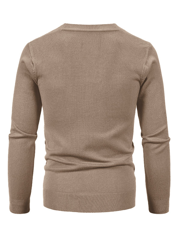 New men's casual solid color V-neck sweater cardigan sweater Shello's Creative Boutique