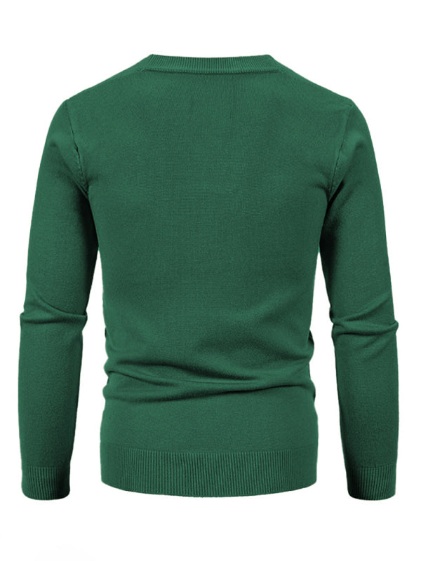 New men's casual solid color V-neck sweater cardigan sweater Shello's Creative Boutique