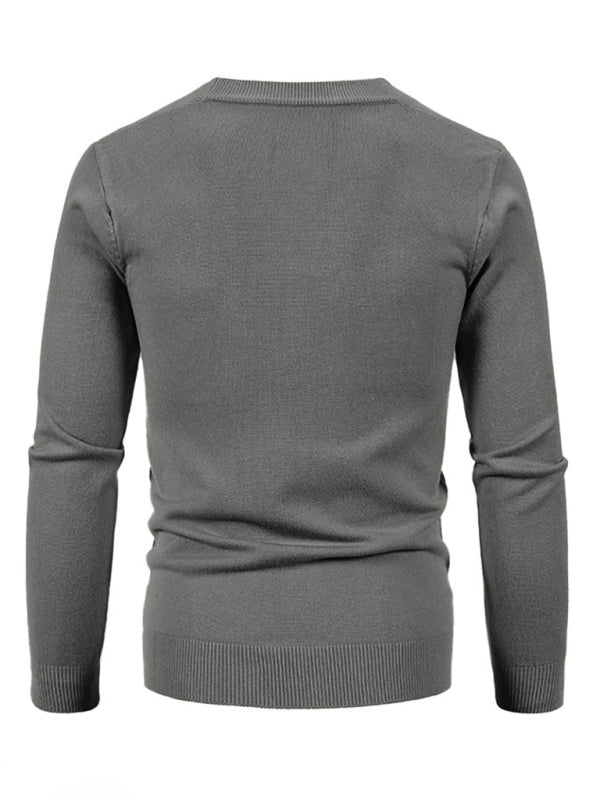 New men's casual solid color V-neck sweater cardigan sweater Shello's Creative Boutique