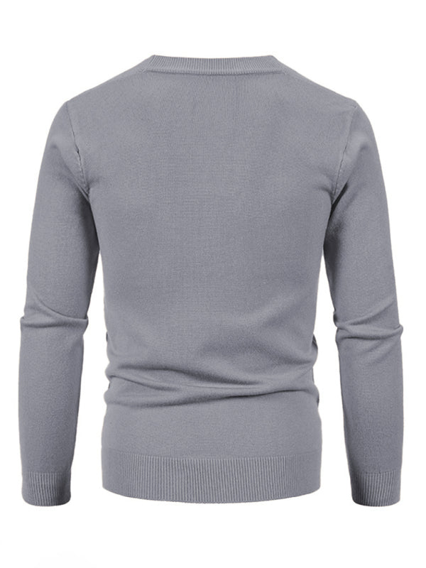 New men's casual solid color V-neck sweater cardigan sweater Shello's Creative Boutique