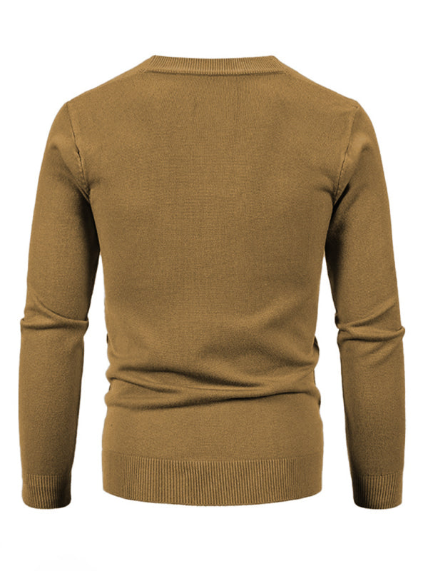 New men's casual solid color V-neck sweater cardigan sweater Shello's Creative Boutique