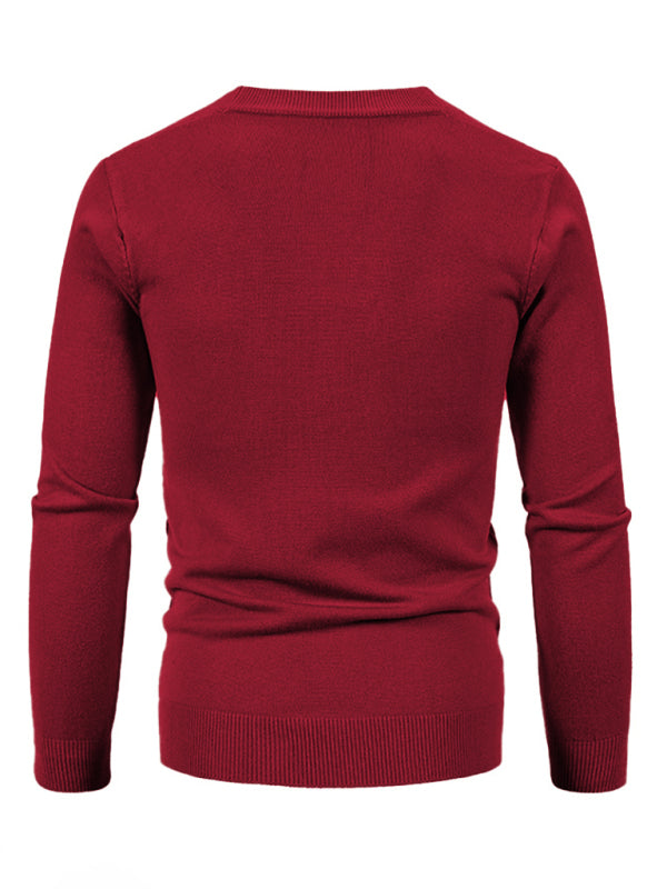 New men's casual solid color V-neck sweater cardigan sweater Shello's Creative Boutique
