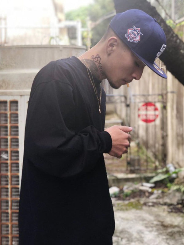 Men's new solid color round neck long sleeve sweatshirt Shello's Creative Boutique