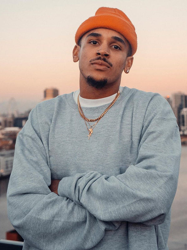 Men's new solid color round neck long sleeve sweatshirt Shello's Creative Boutique