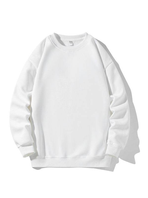 Men's new solid color round neck long sleeve sweatshirt Shello's Creative Boutique