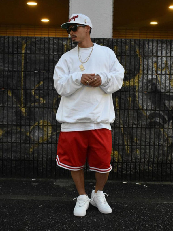 Men's new solid color round neck long sleeve sweatshirt Shello's Creative Boutique