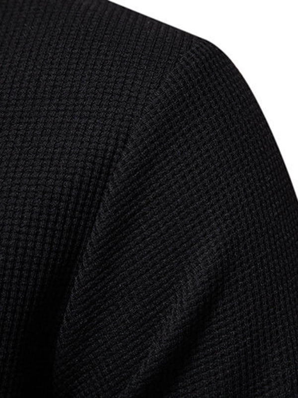 Men's Four Button Waffle Henley Neck Long Sleeve T-Shirt Shello Creative Boutique