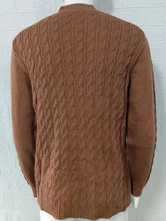 Men's new solid color zipper half turtleneck long sleeve sweater Shello's Creative Boutique